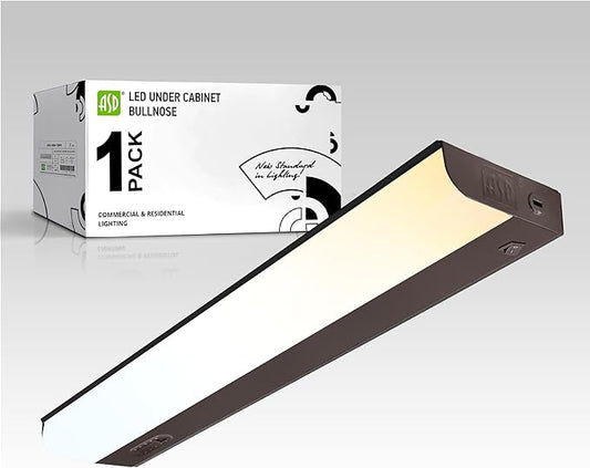 ASD 18 Inch Hardwired LED Under Cabinet Light, On/Off & 5CCT Switch 2700K-5000K, 10W 807LM CRI90+, Direct Wire Low Profile Linkable Fixture, Dimmable Under Counter Kitchen Lighting, Bronze, UL
