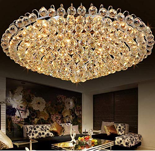 Luxury Crystal Chandelier Flush Mount 31.5" Modern Minimalist Design Pendant 15