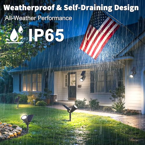 8 Pack Solar Spot Lights Outdoor Waterproof with Focus Beam