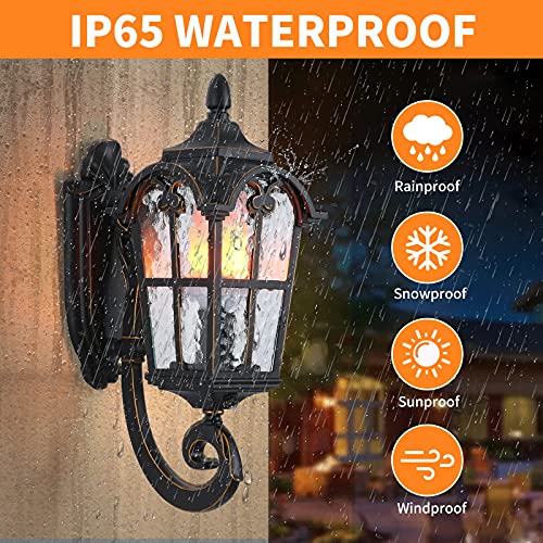17.71" Dusk to Dawn Sensor Black Outdoor Wall Light Fixture