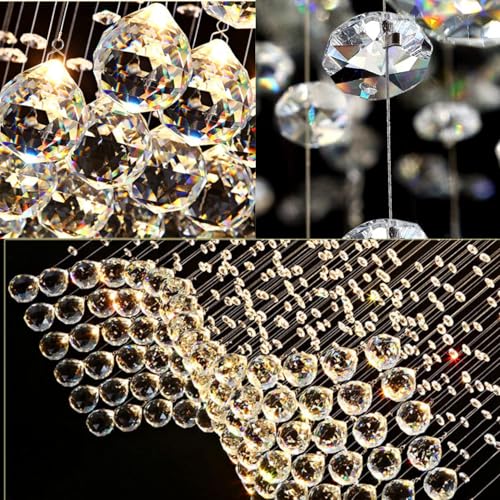 Modern Rectangular Wave Raindrop Crystal Chandelier Ceiling Light