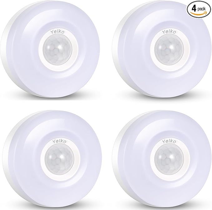 YELKO Night Lights Plug Into Wall,200 Lumen Super Bright Plug in Motion Sensor Light Indoor,Smart Plugin Motion Activated nightlights for Bathroom, Hallway(4Pack)
