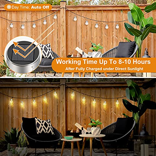 12Pack Hanging Cracked Glass Solar Lights Outdoor Waterproof (12 Count)