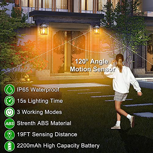 2 Pack Solar Wall Lanterns Outdoor with 3 Modes (2 Count)