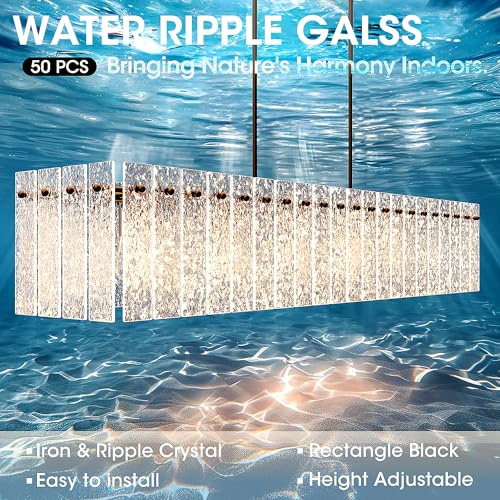 Modern Black Rectangle Chandelier