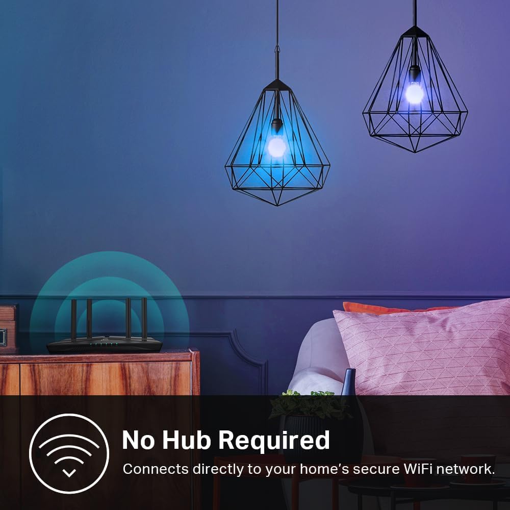 Light Bulbs Full Color Changing Dimmable Smart WiFi Bulbs Compatible with Alexa and Google Home (2 Count)
