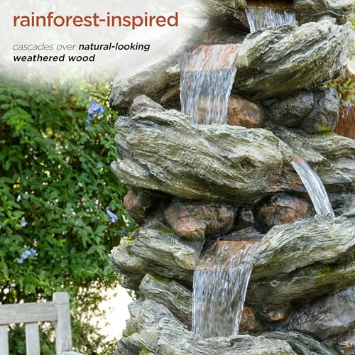 WIN1424 81" 5 Tier Rock Water Fountain with LED Lights