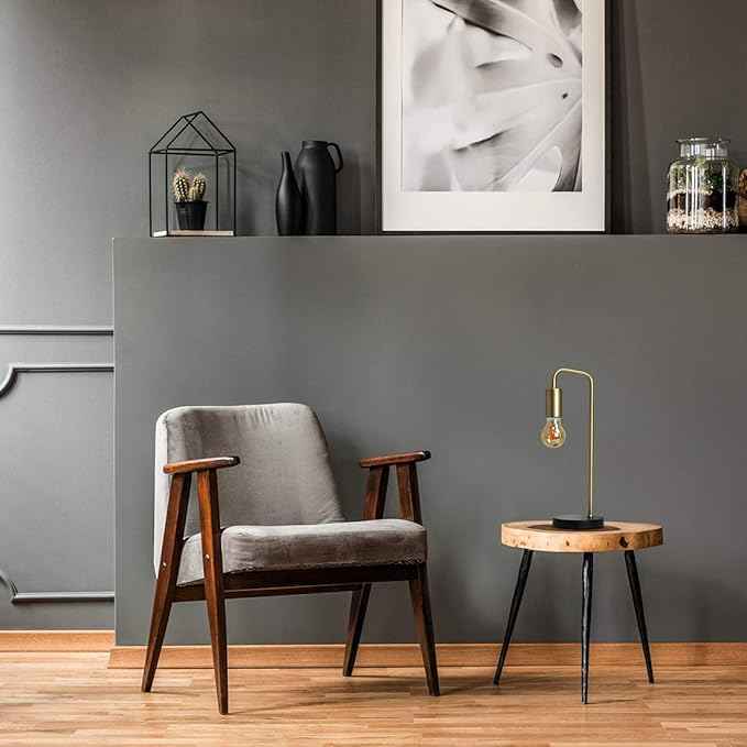 O’Bright Industrial Desk Lamp, 100% Metal Lamp, UL Certified Ceramic E26 Socket, Minimalist Design for Home Decoration, Table Lamp for Bedroom/Office/Dorm, ETL Listed, Gold-Black