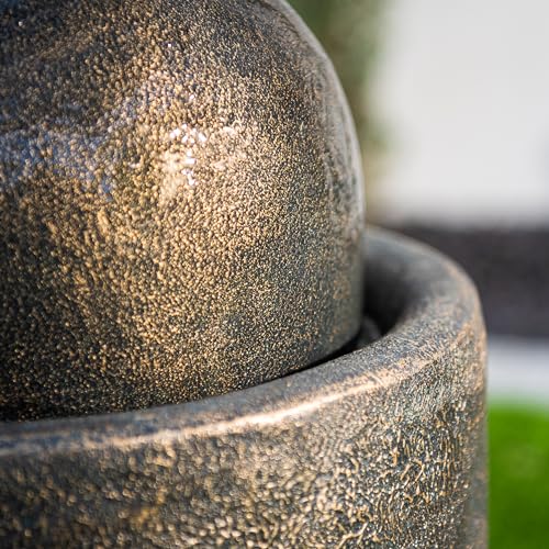 25.98" Modern Sphere Water Fountain with LED Light