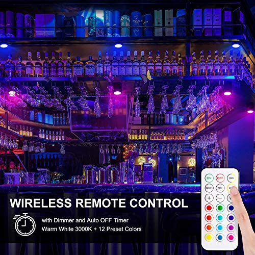 LED Puck Lights with Remote Control (2 Count)