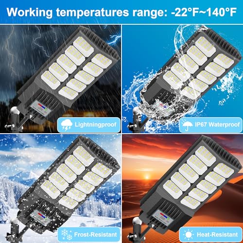 Solar Street Lights Outdoor Waterproof Dusk to Down with Motion Sensor (4 Count)