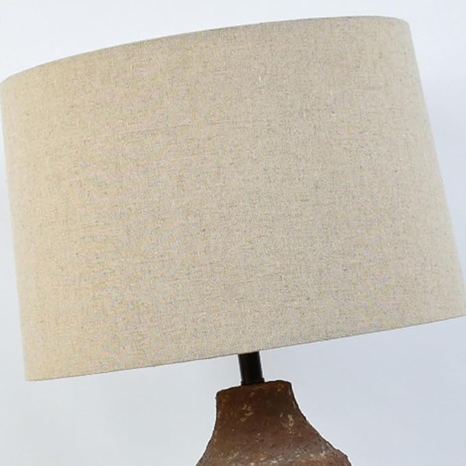Wabi-sabi Wind Handmade Fabric Earthenware Desk Light New Chinese Style Natural Old Model House Background Wall Desk Lamp Hotel Reception Desk Coffee Shop Table Lamp Living Room Study Lighting Fixture