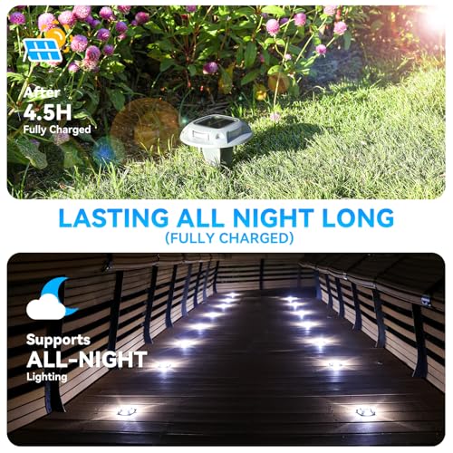 2 Colors in 1 Solar Driveway Light 1 Pack with Ground Spike Design