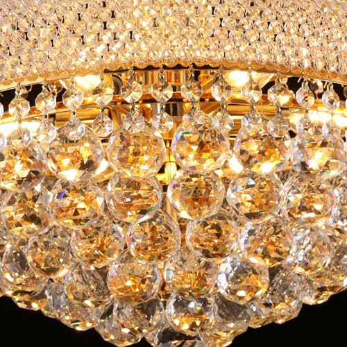 22" W 12 Light Luxury Entrance Chandelier with Unique Empire K9 Crystal Design for High Ceilings
