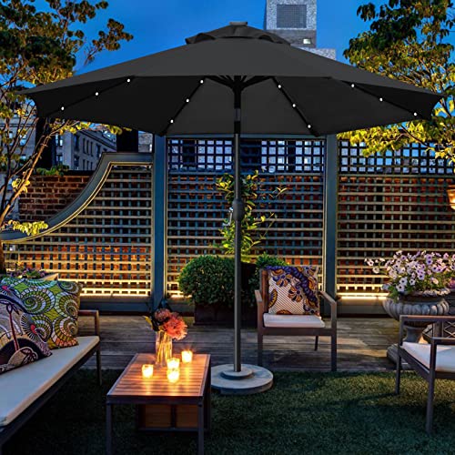 9' Solar LED Patio Umbrella