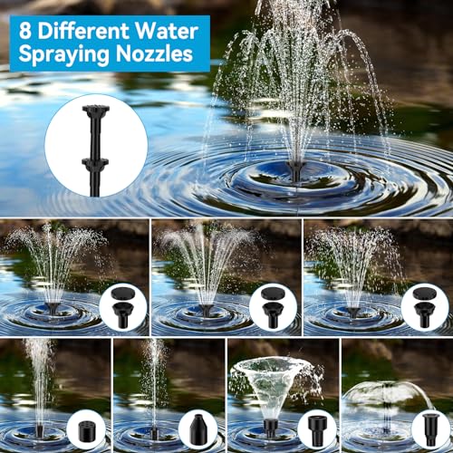 Solar Fountain Pump with 3600mAh Battery Backup