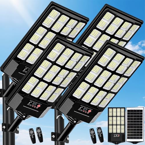 4 Pack Solar Street Lights Outdoor Waterproof