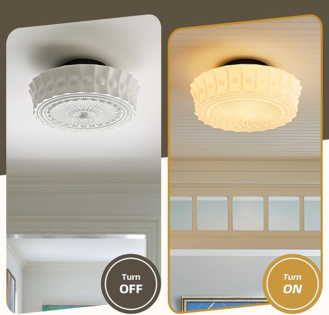 Milk Glass Schoolhouse Ceiling Light - 14 Inch Vintage Mid Century Modern Flush Mount Lighting Fixtures - Antique Art Deco Lamp for Hallway Bedroom Kitchen Entryway Laundry Foyer Bathroom Dining Room - Aura Lighting