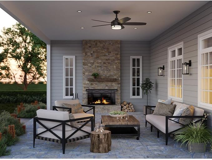 Whitmire Collection 1-Light Clear Seeded Glass Light Aged Oak Accents Farmhouse Outdoor Wall Lantern Light Matte Black