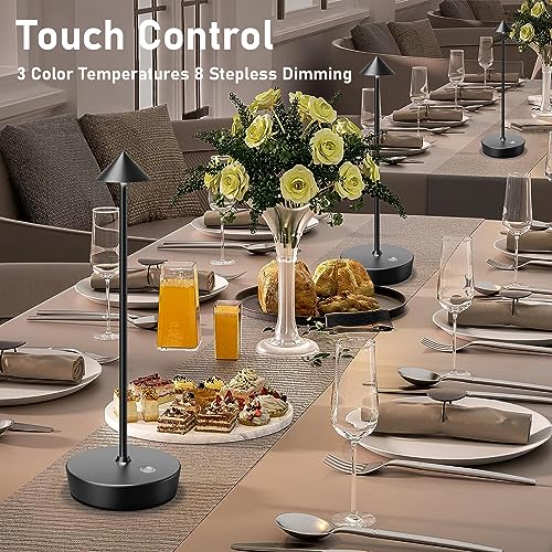 Cordless Rechargeable Led Table Lamp Battery Operated Light Black