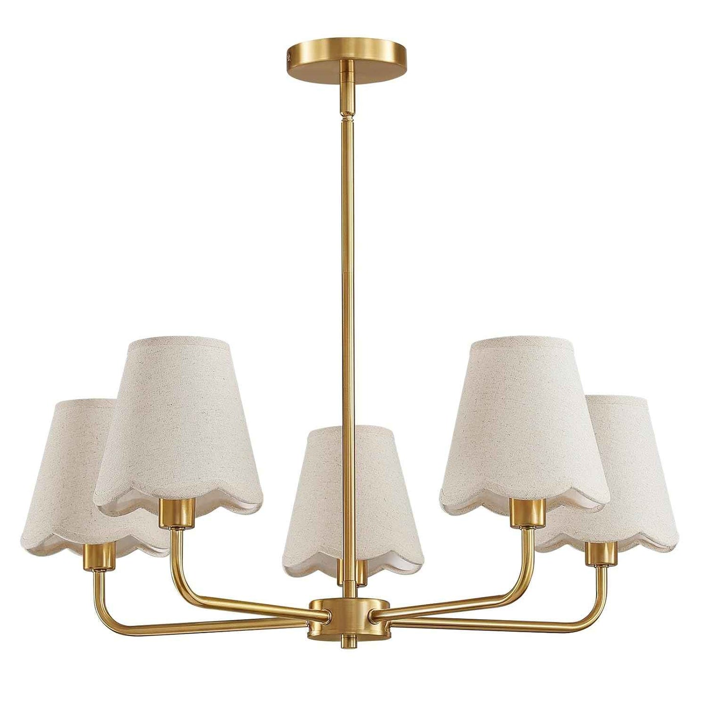 KAISITE Modern Gold Chandelier 5-Light Farmhouse Chandelier for Dining Room Industrial Dining Kitchen Light Fixture Over Table Ceiling Chandelier for Bedroom Living Room Foyer Entryway