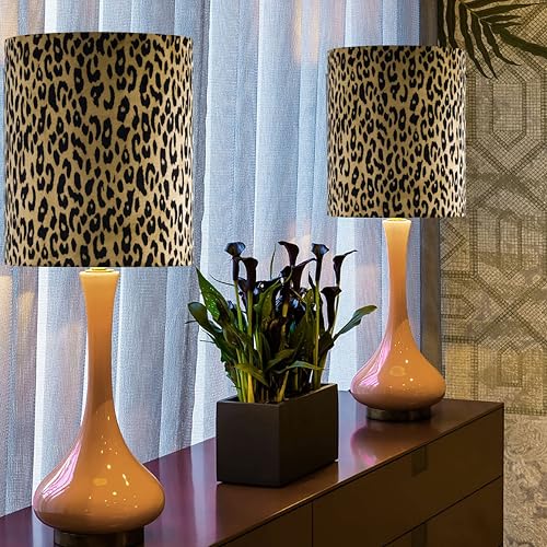 Small Yellow Leopard Lamp Shades Set of 2 (2 Count)