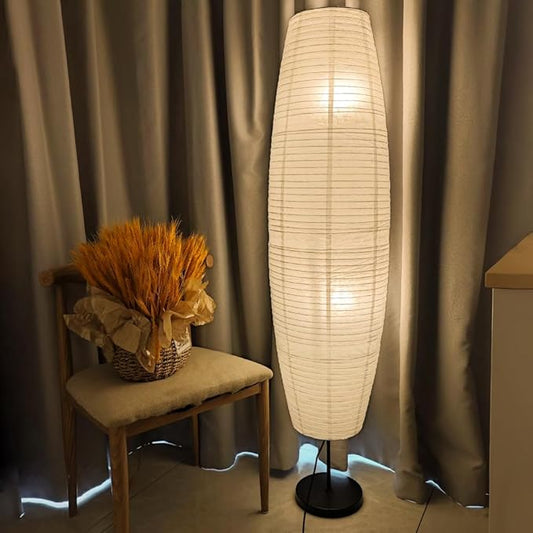YY YEARCHY Floor Lamp Paper Lamp Standing Lamps with Rice Paper Shade for Bedroom Livingroom Olivary