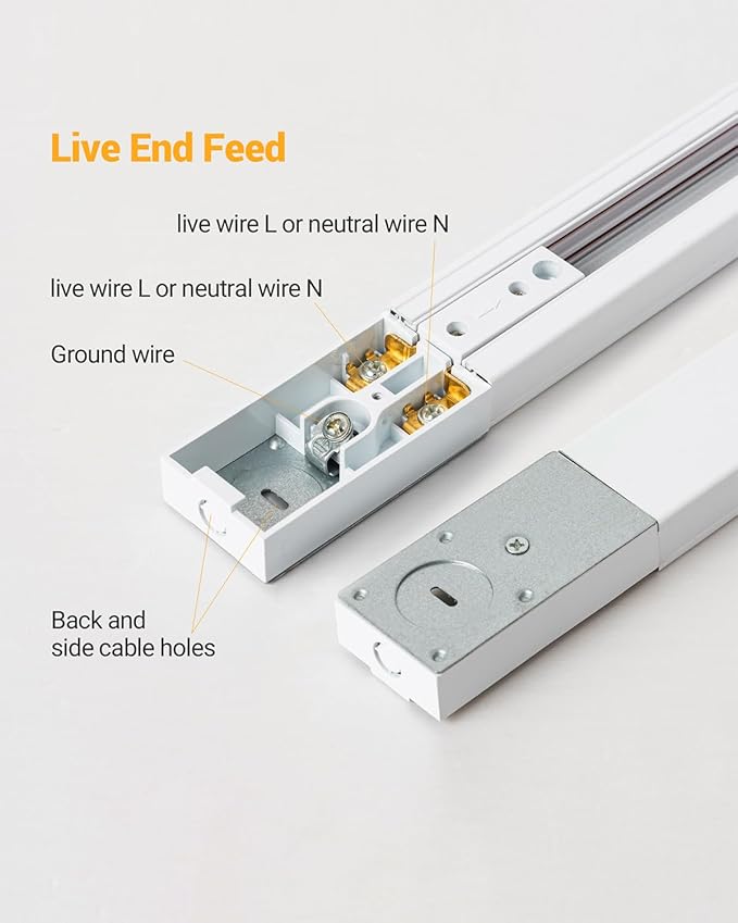 VANoopee 3-Color Zoomable 6 Light LED Track Lighting Kit with 6.6FT H Type Track Lighting Rail, LED Track Light Heads Dimmable Modern Kitchen Track Lighting Fixtures Ceiling Spotlight 10W 1000lm White - Aura Lighting