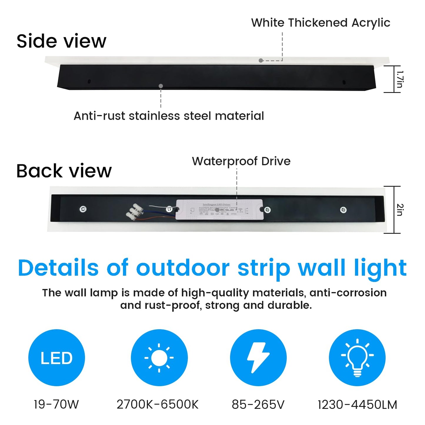 23.6inch Porch Wall Lights