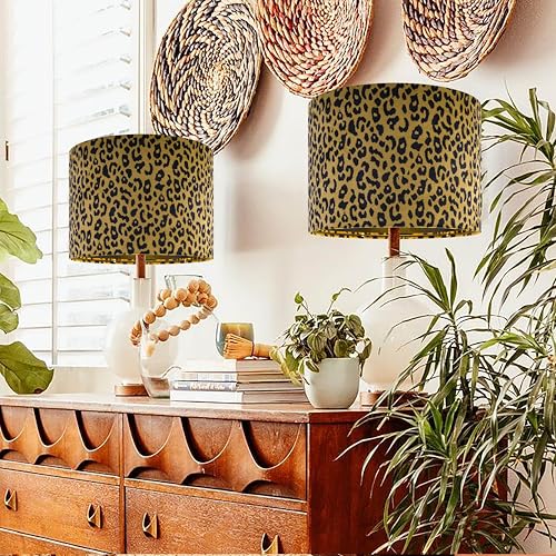 Large Yellow Leopard Lamp Shades Set of 2 (2 Count)