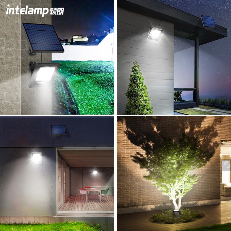 4400mAh Solar Flood Lights 2 Pack Outdoor Solar Security Light (2 Count)