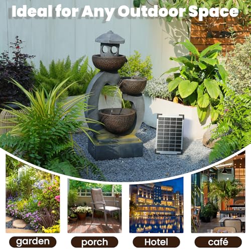 35.5" H Solar Water Fountain Outdoor Garden 3