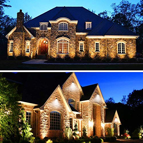 10W Low Voltage Landscape Lights LED Landscape Lighting with Connectors 12V Waterproof Outdoor Landscape Spotlights Floor Yard Lawn Best Garden Lights 1000LM Warm White (10 Count)