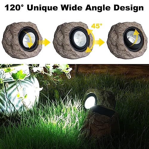 Solar Garden Rock Lights Outdoor (4 Count)