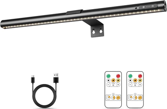Wireless Picture Light, Battery Operated LED Painting Lights with Remote Control, Dimmable, Timer for Art Frame (Black-19.7inch)