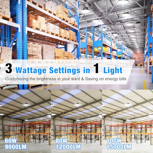 15000LM Super Bright High Bay Lights 5000K (4 Count)