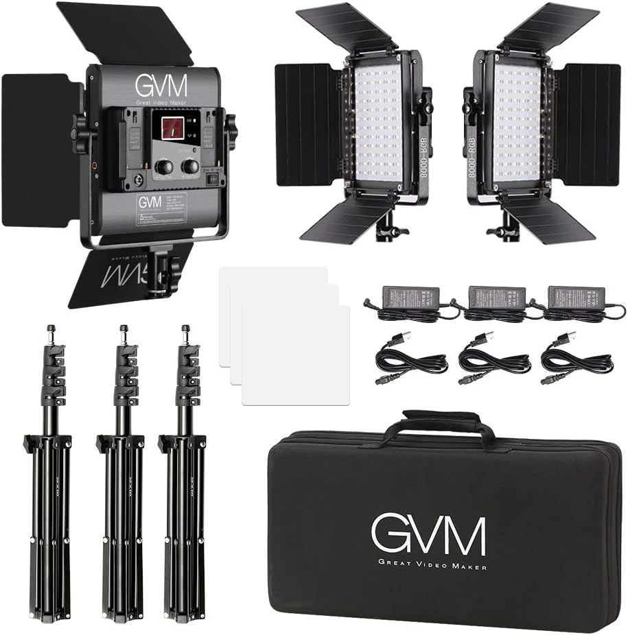 GVM RGB LED Video Lighting Kit (3 Count)