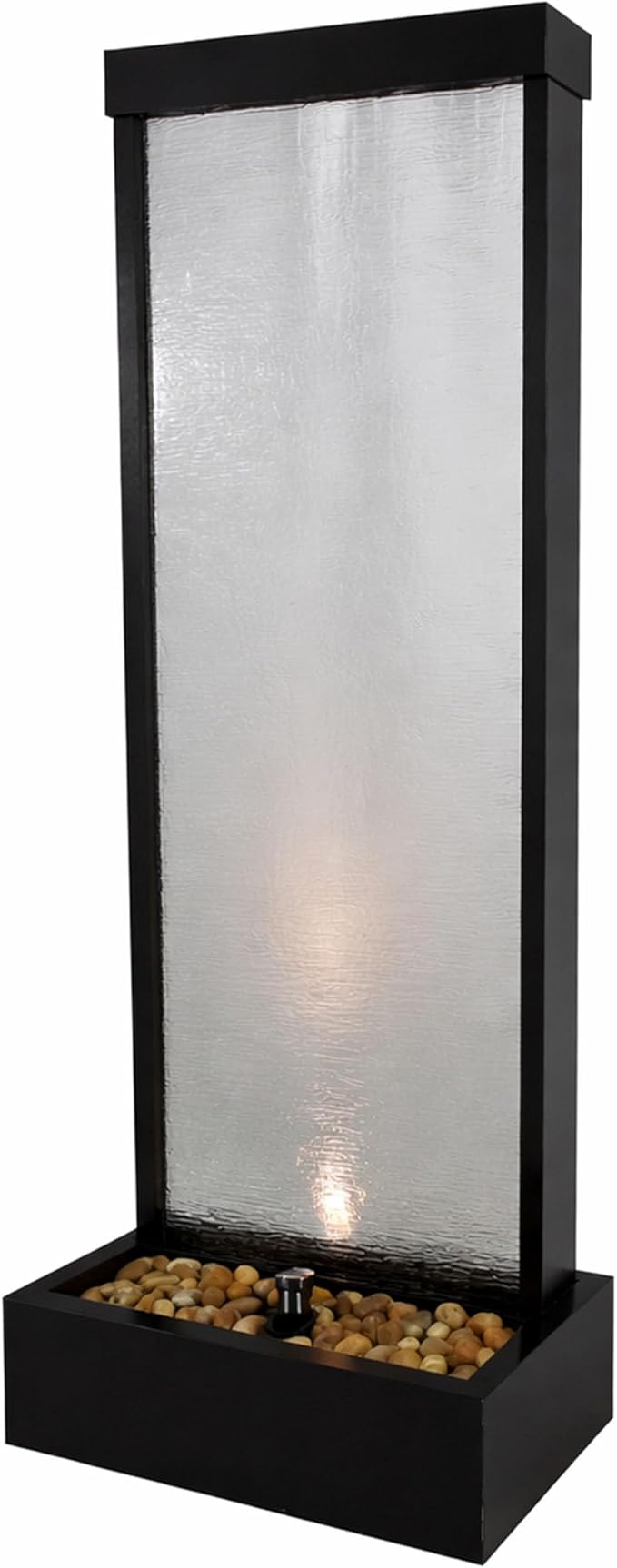 Black-Framed Waterfall Fountain w/Multi-Color LED and Remote