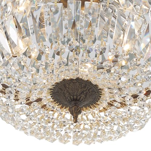 3 Light Spectra Crystal English Bronze Flush Mount