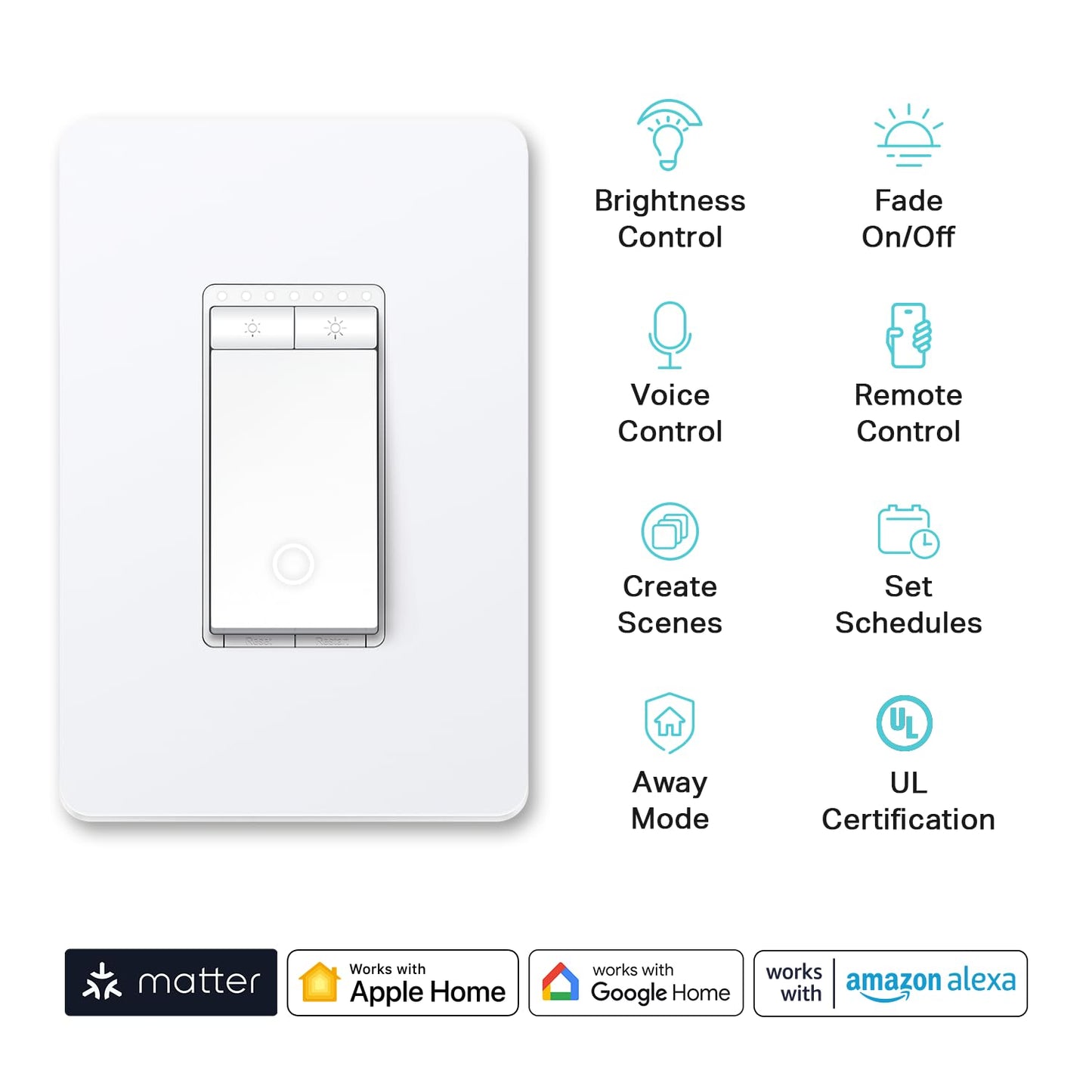 Kasa Matter Smart Dimmer Switch (3 Count)