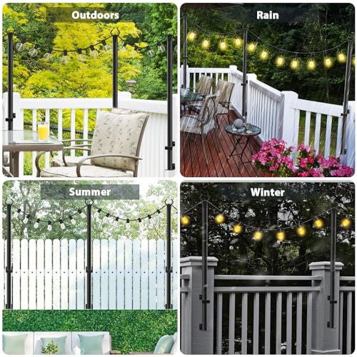 4 Pack String Light Poles (5 Foot)