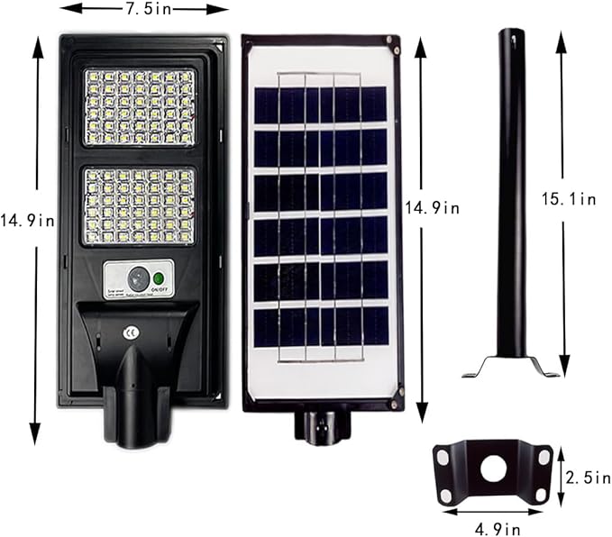 10000LM Solar Street Lights Outdoor Waterproof, 6000K Solar Flood Lights with Motion Sensor and Remote Control for Garden, Yard, Garage, Backyard (2 Pack) - Aura Lighting