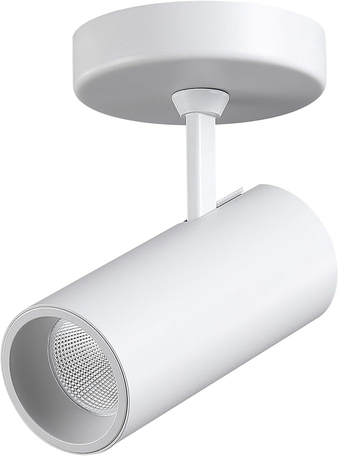 12W LED Dimmable Ceiling Spotlight Indoor - Adjustable Surface Accent Lamp for Corridor, Living Room, Warm White 3000K, CRI 97 Anti-Glare Picture Artwork Spot Light, White Finish, 2 Packs