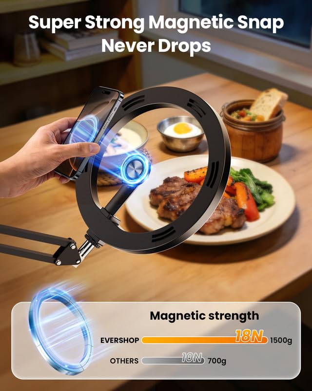 Magnetic Overhead Ring Light for Desk
