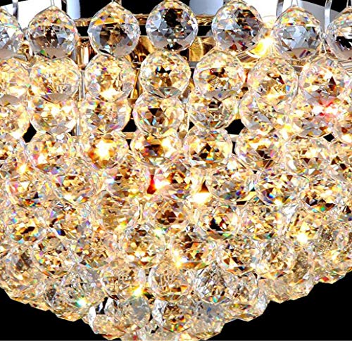 Luxury Crystal Chandelier Flush Mount 31.5" Modern Minimalist Design Pendant 15