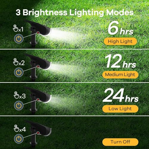Solar Lights Outdoor Waterproof Landscape Spotlight Daylight 4 Pack (4 Count)
