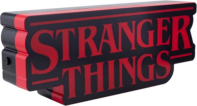 Paladone Stranger Things Shaped Logo Light, 30cm (11.8") Wide Wall or Desk Lamp with USB or Battery Power, Phase & Pulse Modes, Officially Licensed Netflix Merchandise