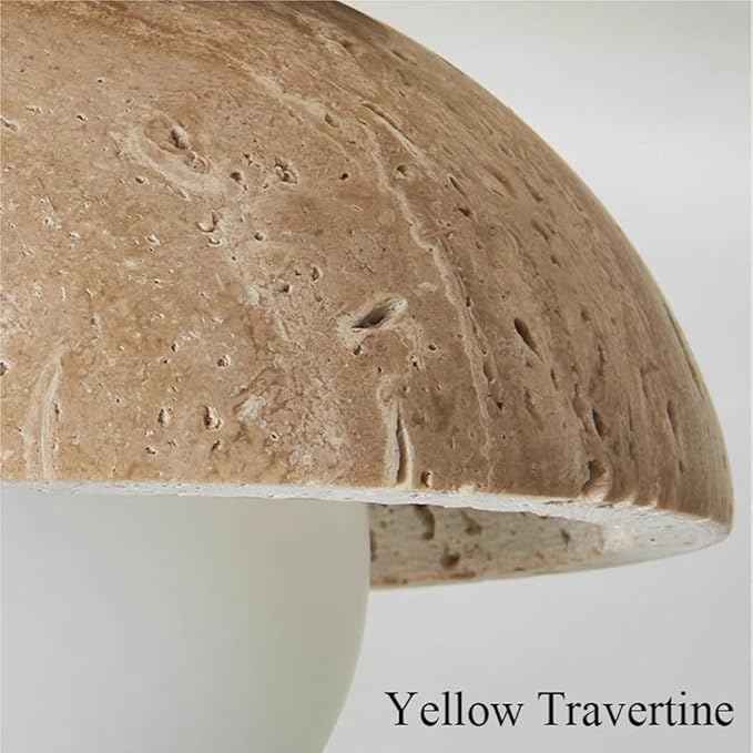 Wabi-Sabi Flush Mount Ceiling Light, Nordic Minimalist Travertine-Look Shade & Wood Base, Natural Globe LED Ceiling Lamp, Earthy Indoor Lighting for Bedroom, Hallway, Entryway Decor.