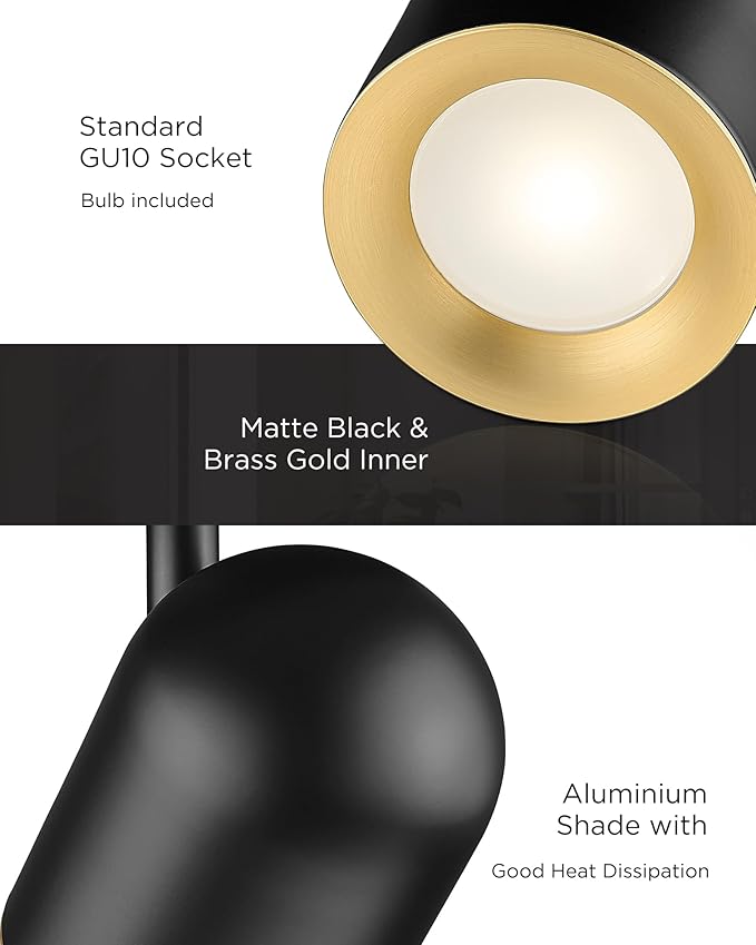 FEMILA 31" Adjustable LED Track Light, 3000K Modern LED Track Light Kit, Black Ceiling Track Lighting Fixture, 350 Rotatable, 4FS78TL-4 BK-1 - Aura Lighting