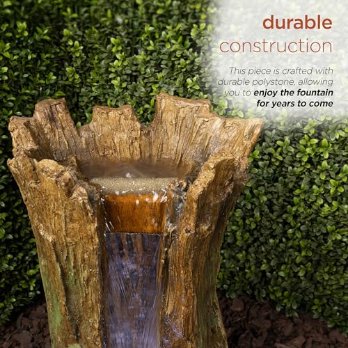 TZL294 Outdoor Tree Trunk Floor Fountain with Cool White LED Lights